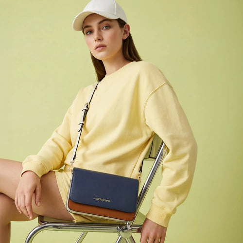 Navy & Tan Rumi Sling Bag
