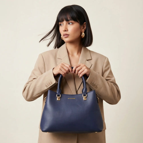 Navy Tova Satchel Bag
