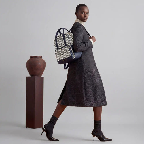 Navy Moonleaf Printed Backpack