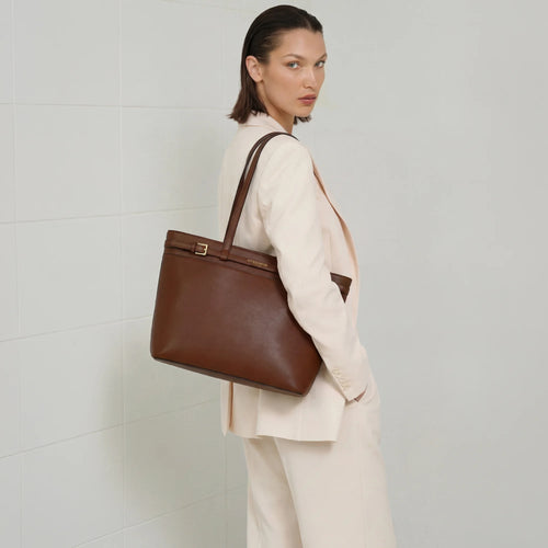 Brown Rue Work Tote Bag