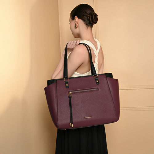 Burgundy Serene Work Tote Bag