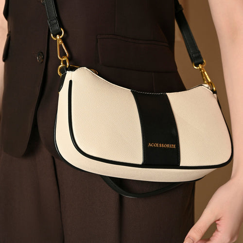 Cream & Black Bliss Chain Shoulder Bag
