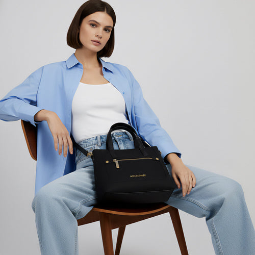 Black Kylie Nylon Sling Bag