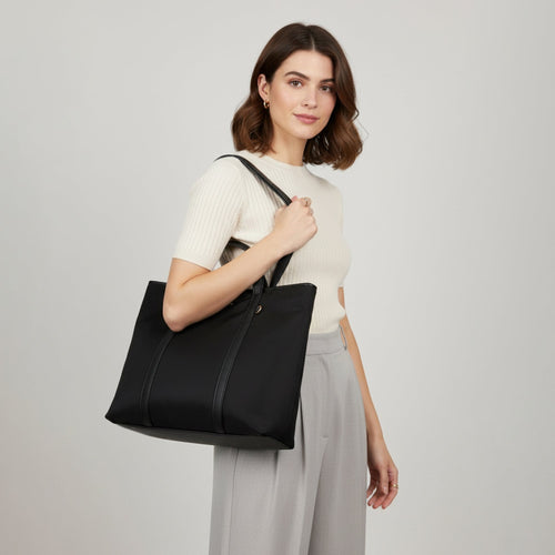 Black Kris Nylon Work Tote