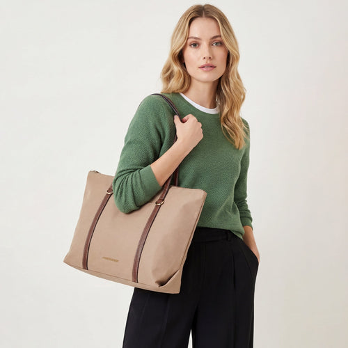 Cream  Sutton Nylon Tote