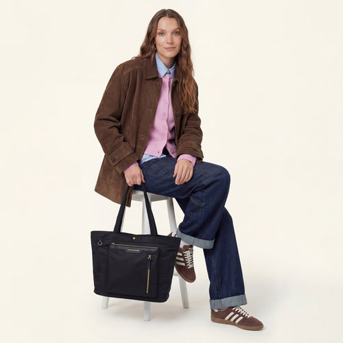 Black Siona Multi-Pocket Tote