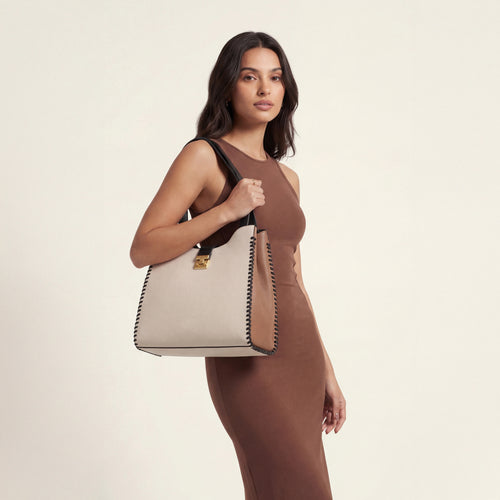 Rhea Whipstich Large Shoulder Bag