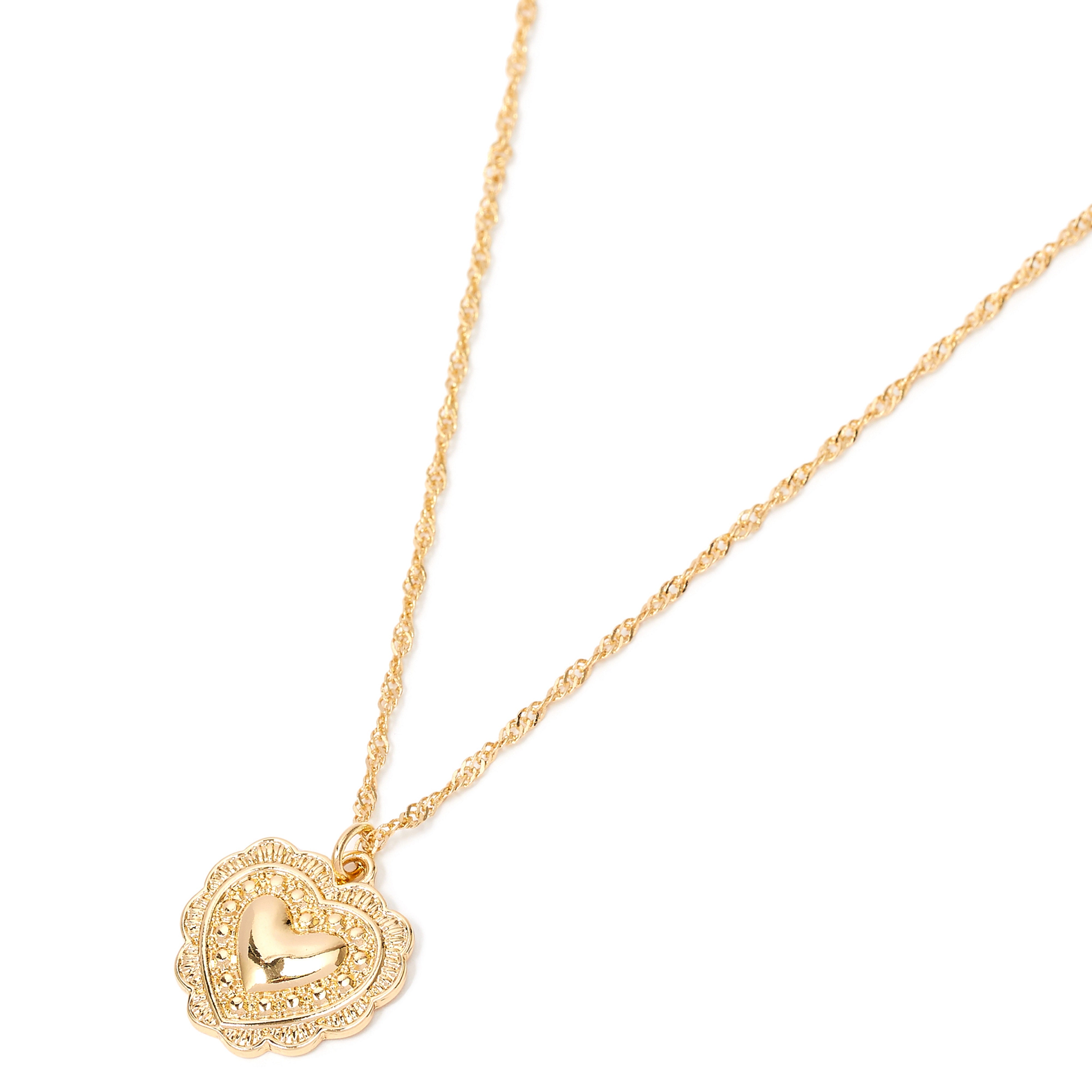 Accessorize London Women's Gold Carded Gifting Heart Coin Necklace