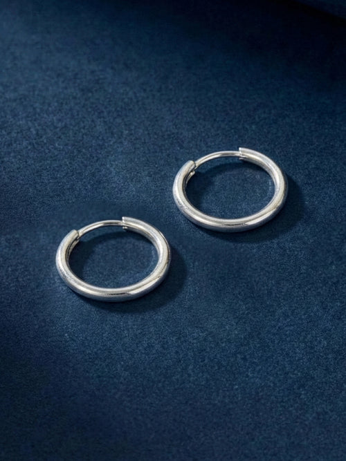 925 Sterling Silver Simple Huggie Hoops