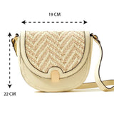 Accessorize London women's Faux Leather Cream Weave Sling bag