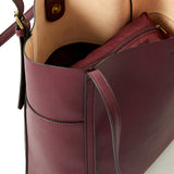 Accessorize London women's Faux Leather Maroon Sadie Slouch Shoulder bag
