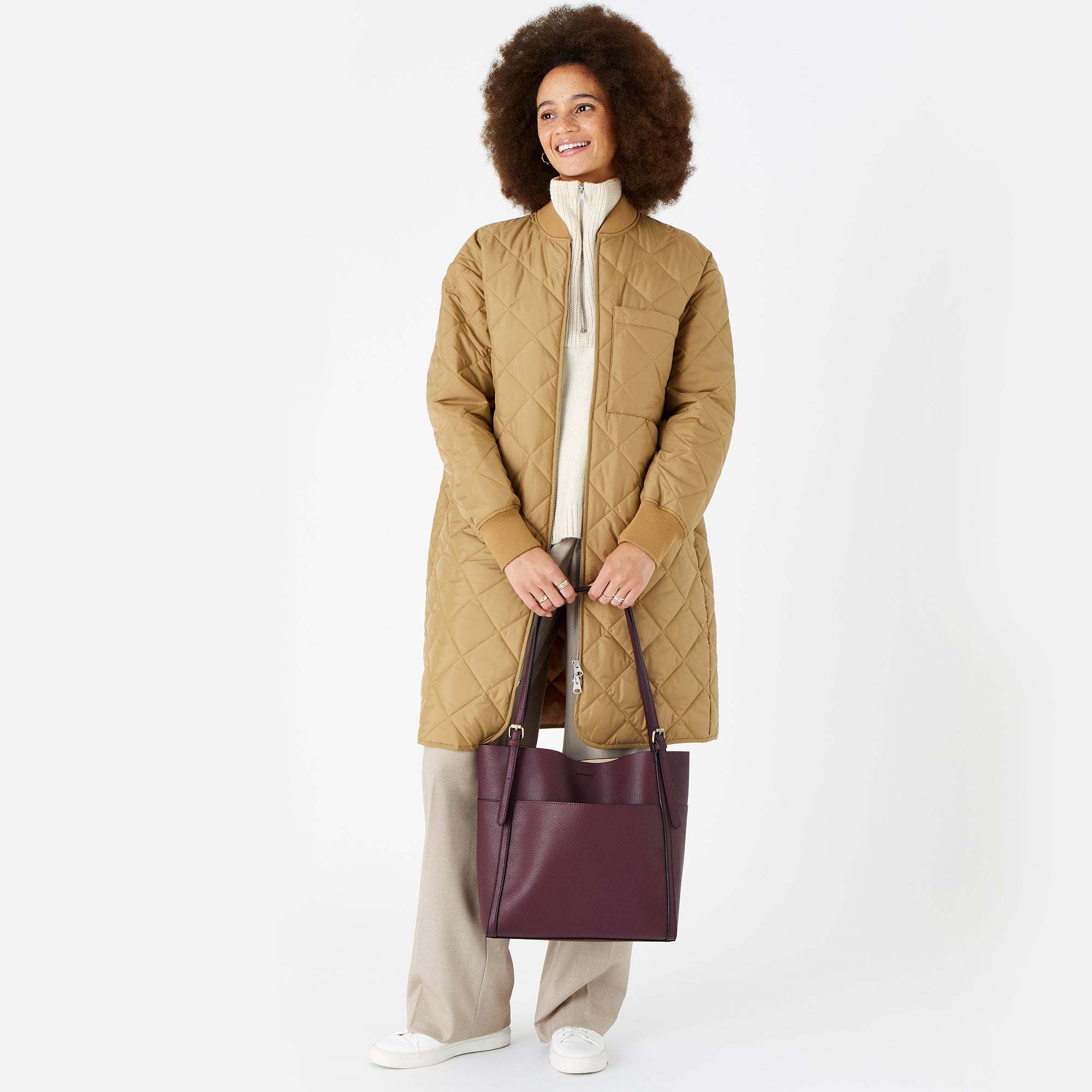 Accessorize London women's Faux Leather Maroon Sadie Slouch Shoulder bag