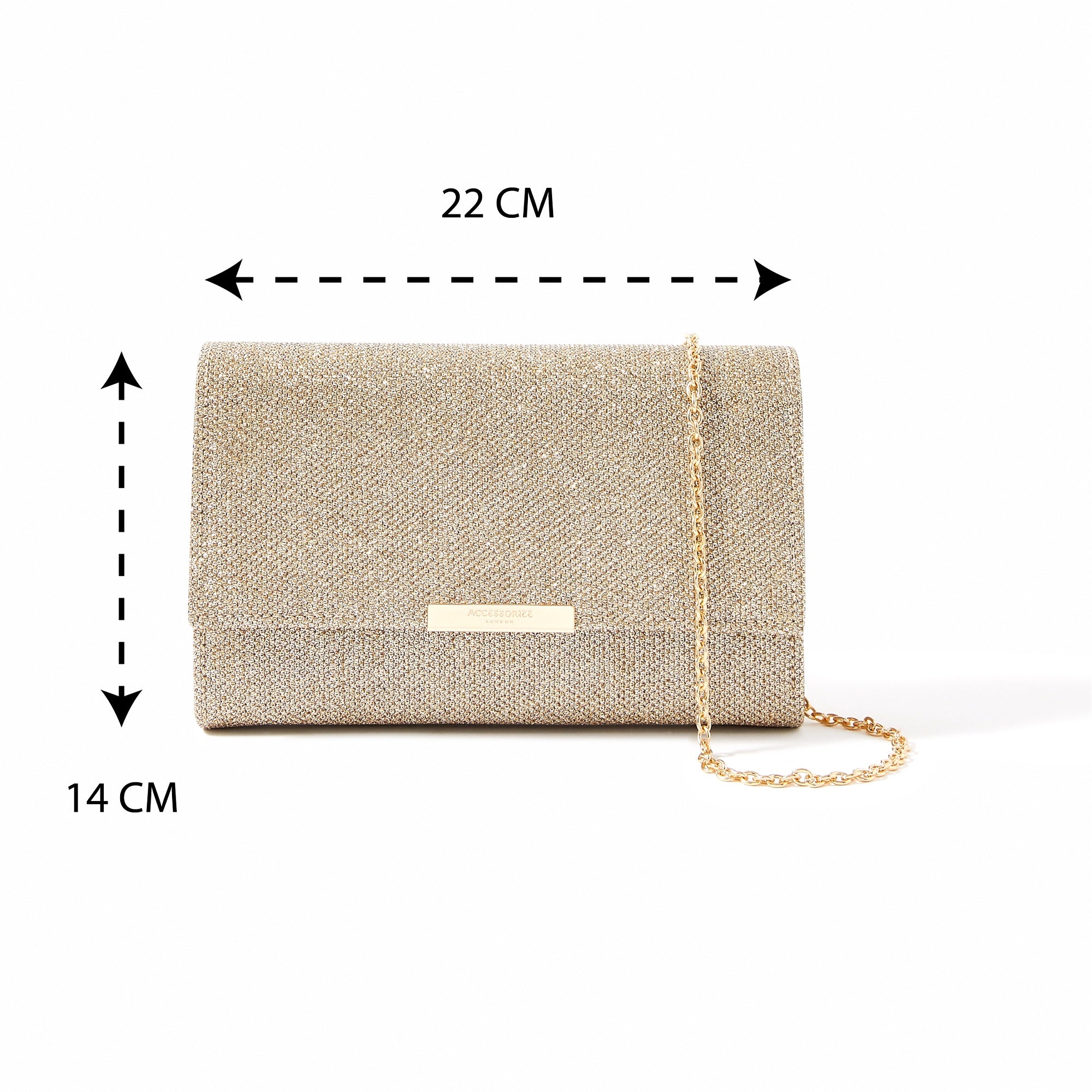 Gold clutch clearance bag accessorize