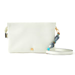 Accessorize London women's Faux Leather White Beaded Strap Sling bag