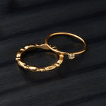 Accessorize London Women's Gold Set of 2 Crystal Marquise Band Ring Set-Medium