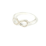 Accessorize London Women's Silver Pave Eternity Ring-Small