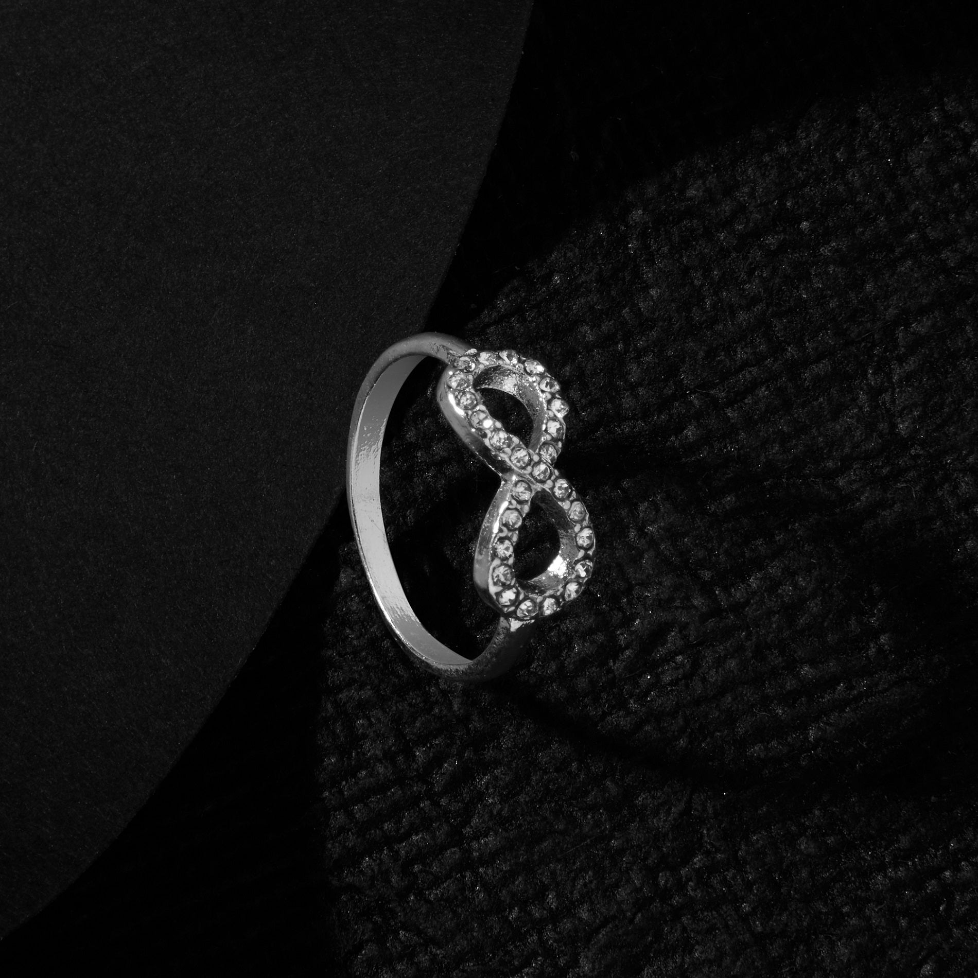 Accessorize London Women's Silver Pave Eternity Ring-Medium