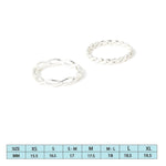 Accessorize London Women's Silver Set of 2 Crossover Band Ring-Small