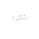 Accessorize London Women's Silver Set of 2 Crossover Band Ring