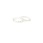 Accessorize London Women's Silver Set of 2 Crossover Band Ring-Large