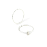 Accessorize London Women's Pack Of 2 Baguette Twist Stacking Rings Small