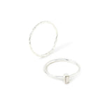 Accessorize London Women's Pack Of 2 Baguette Twist Stacking Rings Small