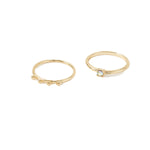 Accessorize London Women's Pack Of 2 Opal & Bobble Stacking Rings Medium