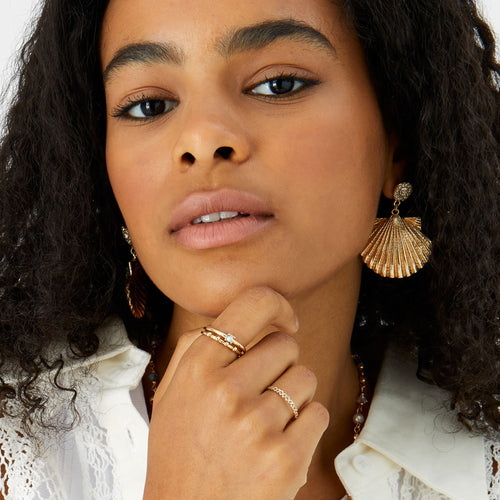 Accessorize London Women's Pack Of 2 Opal & Bobble Stacking Rings Medium