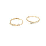Accessorize London Women's Pack Of 2 Opal & Bobble Stacking Rings Large