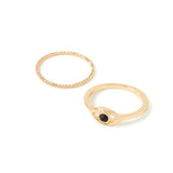 Accessorize London Women's Set Of 2 Evil Eye Stacking Rings Small