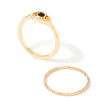Accessorize London Women's Set Of 2 Evil Eye Stacking Rings Large