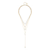 Accessorize London Women's Gold Layered cup chain pearl y-necklace