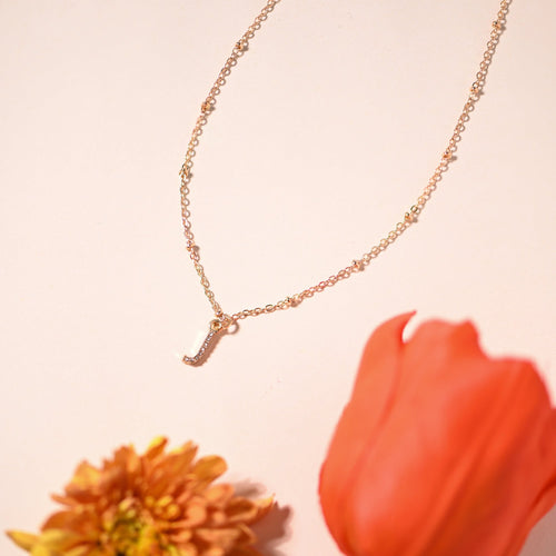 Accessorize London Women's Gold (J) Initial Sparkle Pendant Necklace White