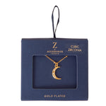 Real Gold Plated Z Boxed Sparkle Moon Pendant Necklace For Women By Accessorize London