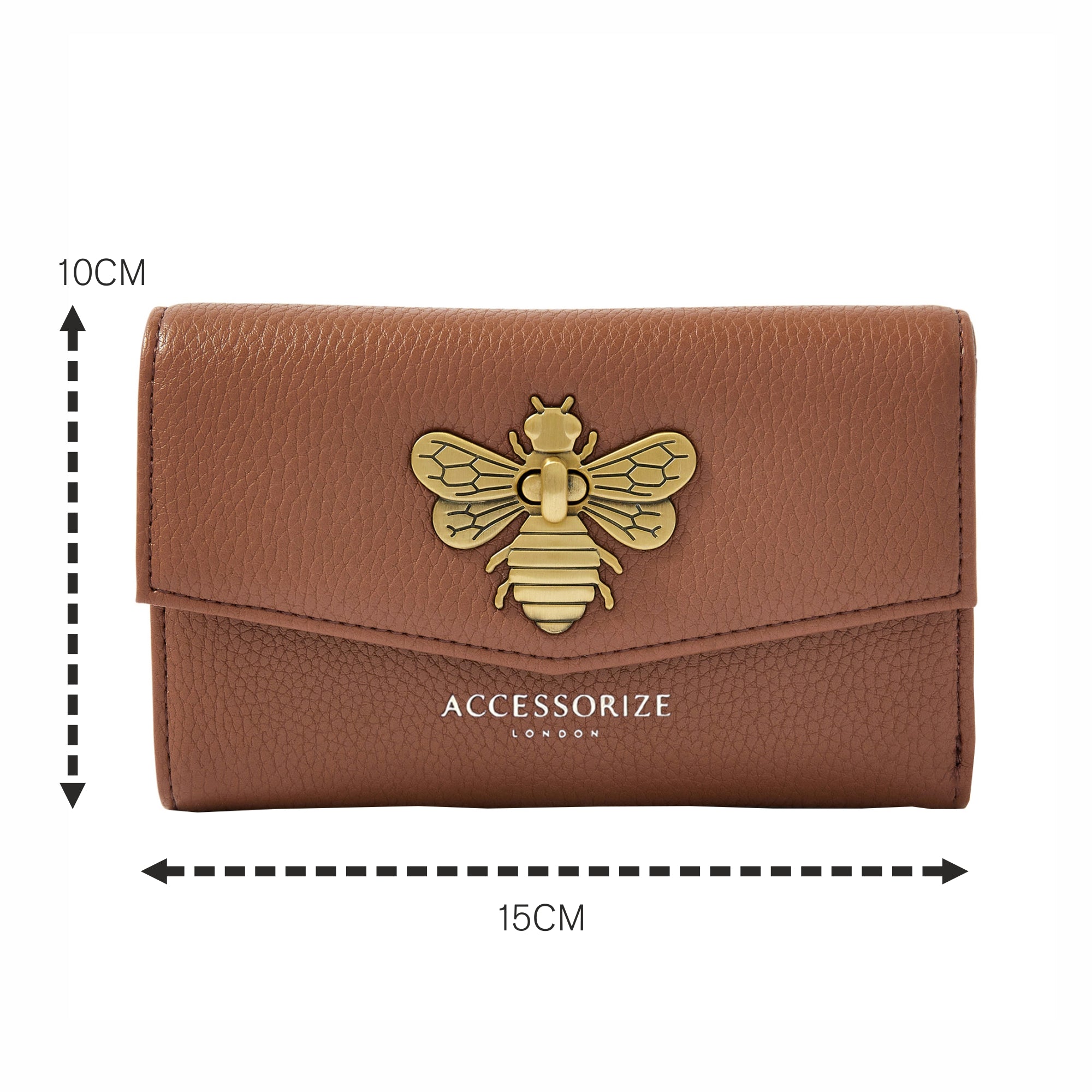 Accessorize London Women's Faux Leather Britney Bee Wallet - Tan