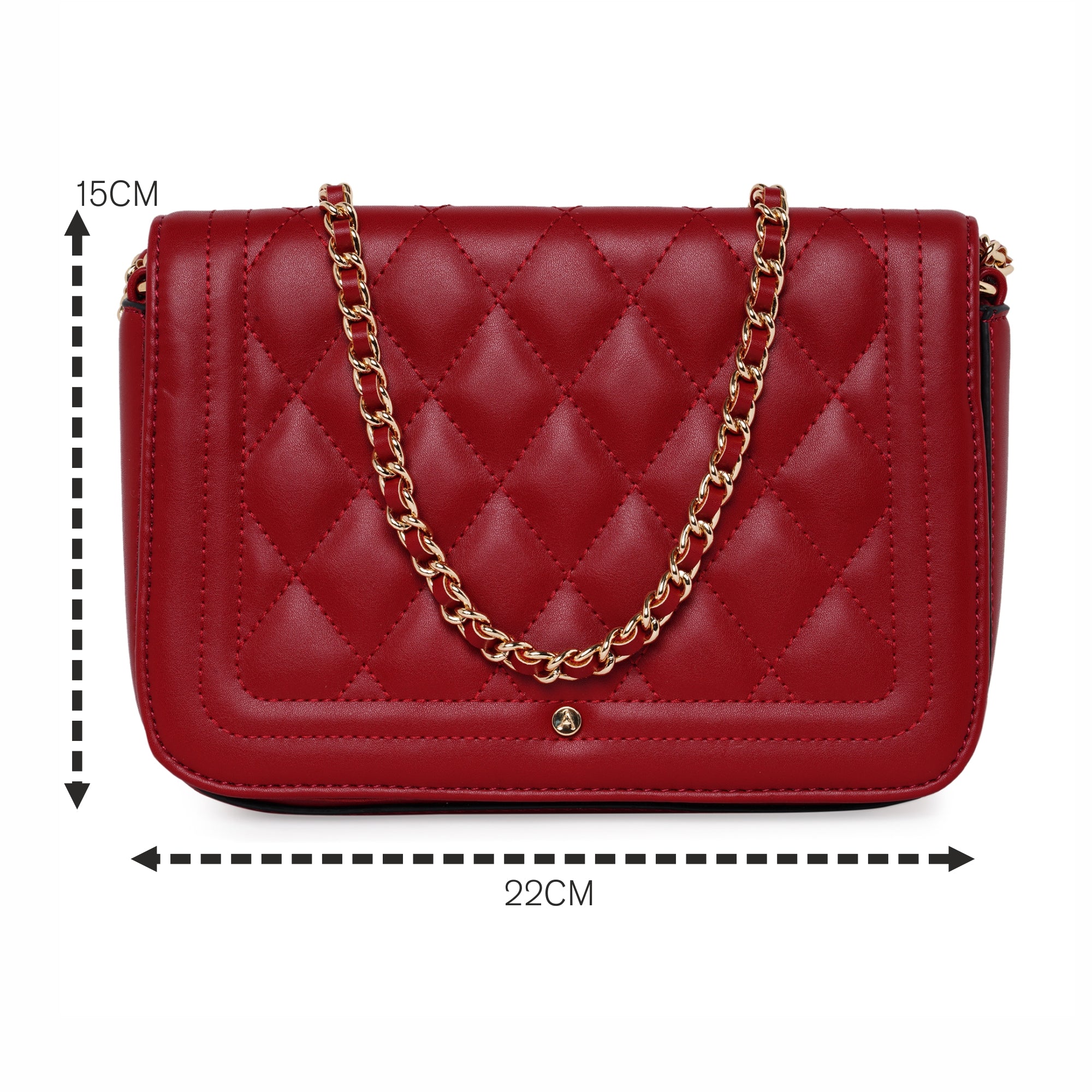 Accessorize London Women'S Faux Leather Red Chryssa Quilted Sling Bag