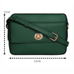 Accessorize London Women's Faux Leather Green Tyler Twistlock Sling Bag
