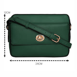 Accessorize London Women's Faux Leather Green Tyler Twistlock Sling Bag