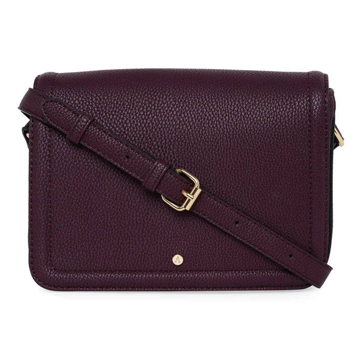 Accessorize London Women'S Faux Leather Maroon Tara Compartment Sling Bag
