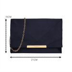 Accessorize London Women's Blue Satin Foldover Clutch