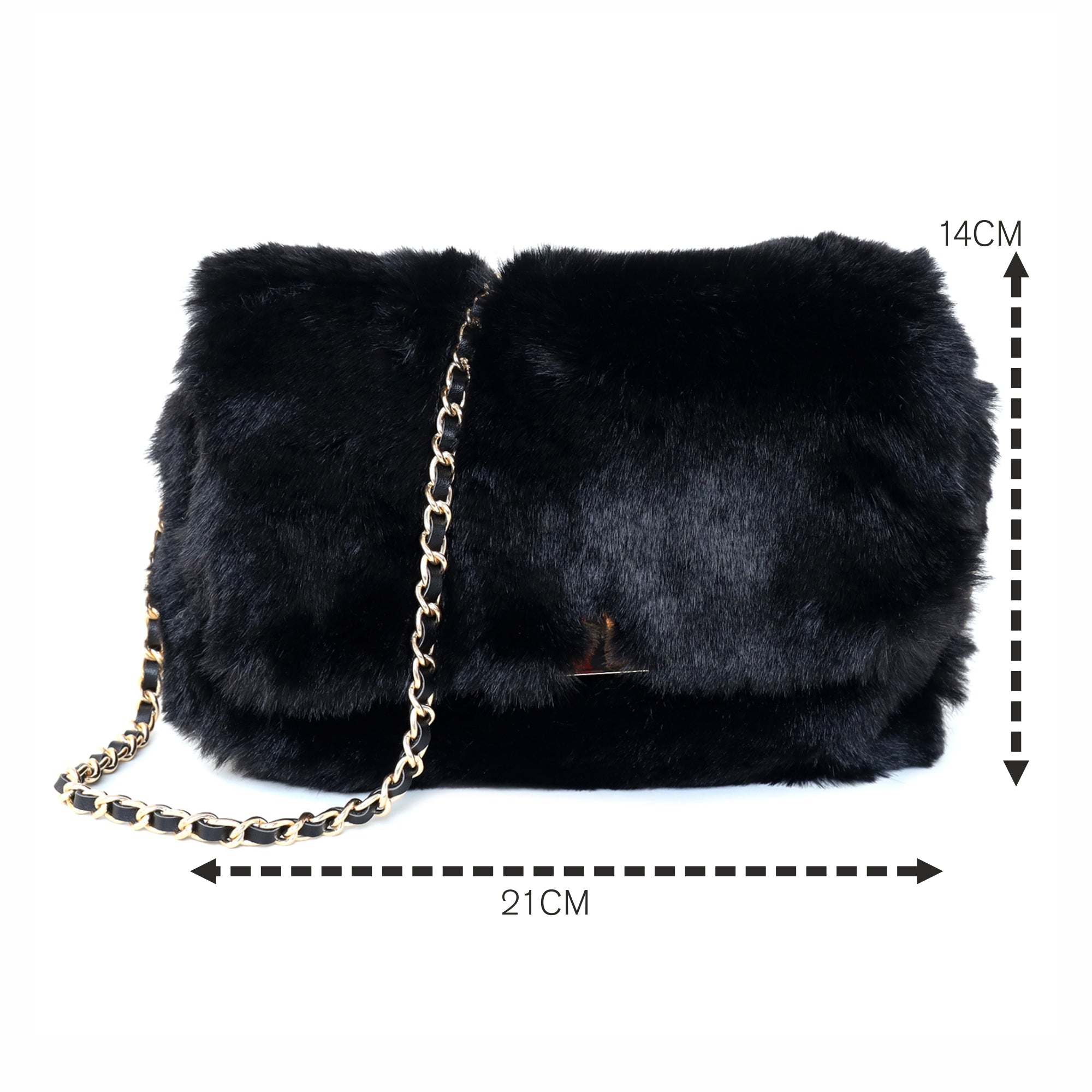 Buy Black Maya Faux Fur Sling Bag Online Accessorize India