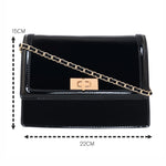 Accessorize London Women's Amelia Patent Black Sling Bag