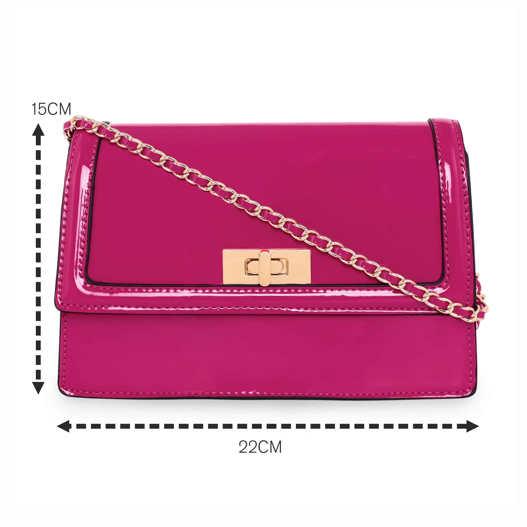 Accessorize London Women's Amelia Patent Pink Sling Bag
