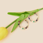 Accessorize London Women's Blue Beaded Hoop Earring
