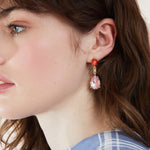 Accessorize London Women's Orange Teardrop Large Gem Short Drop Earring