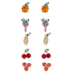 Accessorize London Women's Multi Fruit Stud Earring Pack