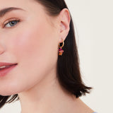 Accessorize London Women's Pink Raw Stone Mini Hoop Earring pink