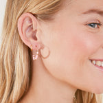 Accessorize London Women's Pink Mini Beaded Hoop Earring