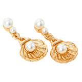 Pearl And Shell Short Drop Earrings
