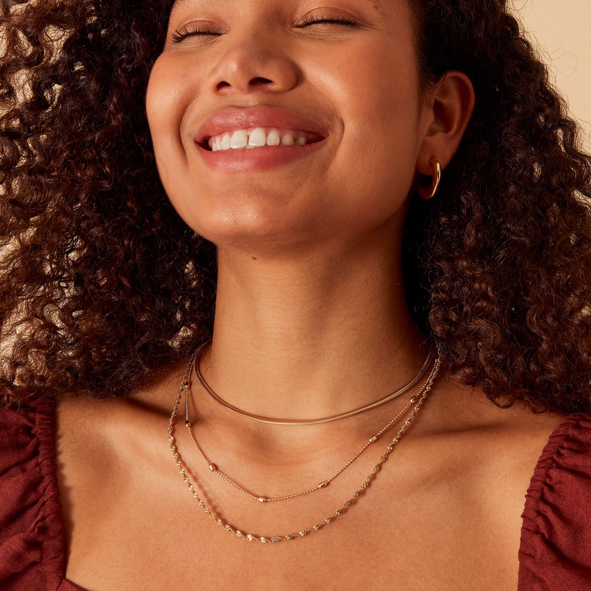 Accessorize London Women's Gold 3 Pack Layered Twisted Chain Necklace